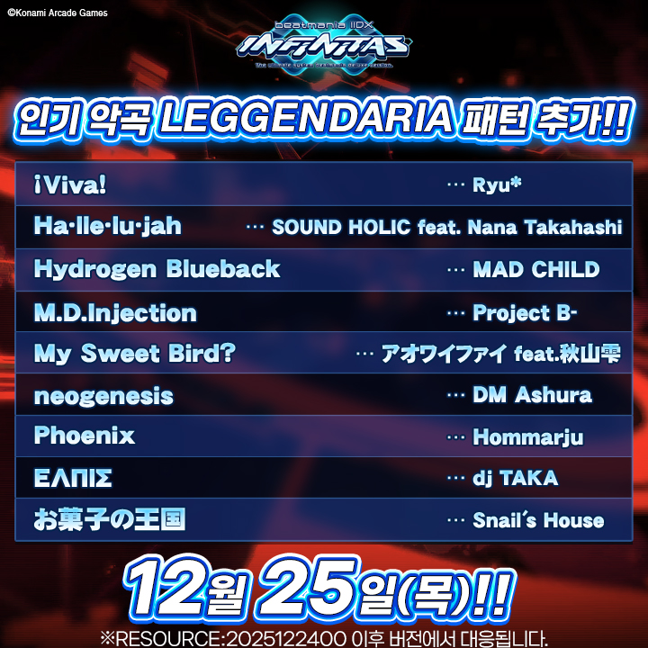 12월 25일(목)부터 「신규 LEGGENDARIA 패턴」추가